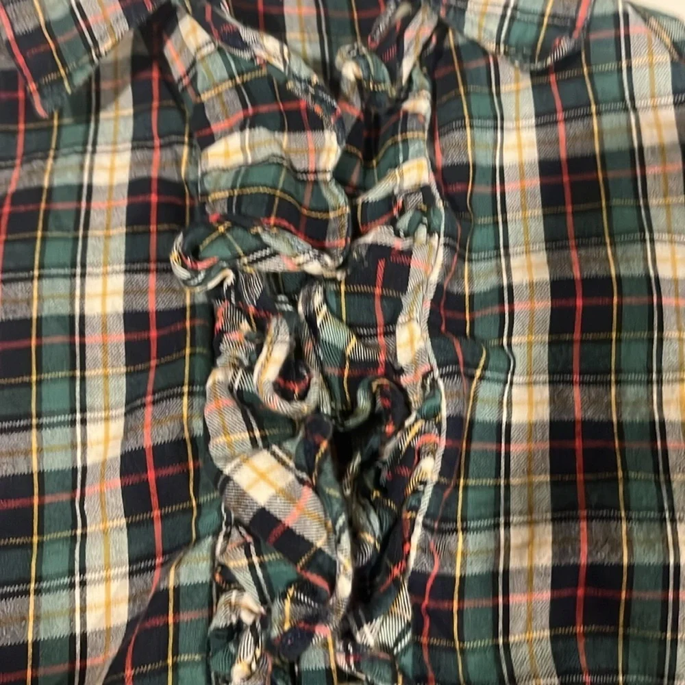 Ralph Lauren Ruffle Plaid top